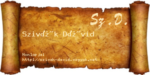 Szivák Dávid névjegykártya