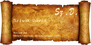 Szivák Dávid névjegykártya