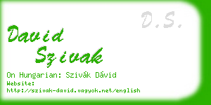 david szivak business card